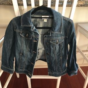 Ann Taylor Dark Jean Blue Jean Jacket